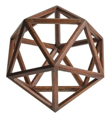 Da Vinci Icosaedro Platónico Modelo Geométrico 3D 4.5" Acento Interior Poliedro Foto 1 de 2