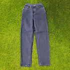 Vintage LEE 1989 High-Waist Tapered Jeans Womens 00 22x30 Indigo Leather-Tab USA