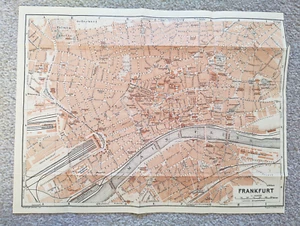 1922 Antique Map of Frankfurt, Hesse-Nassau, Germany - Picture 1 of 1