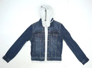 Sun + Stone Reeves Trucker Knit Hooded Denim Jeansjacke Tsunami Wash Herren S - Bild 1 von 11