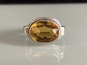 Art Deco Silber Ring Mit Citrin Vintage RG 56/57 - Bild 1 von 12