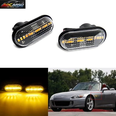 2 Clear Lens Amber LED Turn Signal Side Marker Light For Honda S2000 AP1 AP2 S2K Foto 1 de 4
