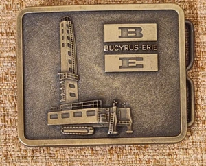 Bucyrus Erie Brass Belt Buckle B-E Heavy Equipment - Picture 1 of 7