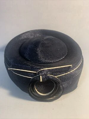 VTG Women's Joseph Horne Co. Millinery Blue Hat w/ White Stripe  Dowa New York - Image 1 of 4