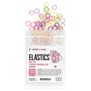 100 Assorted Color Medium 4.5 Oz 1/4" Fox Latex Elastic Rubber Bands Braces - Picture 1 of 8