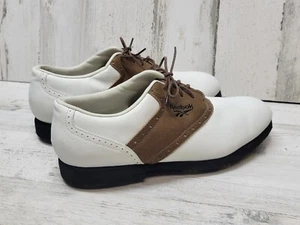 Reebok Golf Shoes Women 8.5 White Brown 14-28397 Sports Athletic - Picture 1 of 11