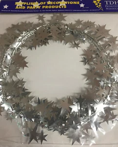 36ft / 10.8m Silver Star Wire Garland - Picture 1 of 6