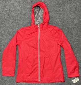 Zeroxposur Raincoat Jacket Womens S Pink Waterproof Hooded Lined Pockets Zip New - Picture 1 of 12
