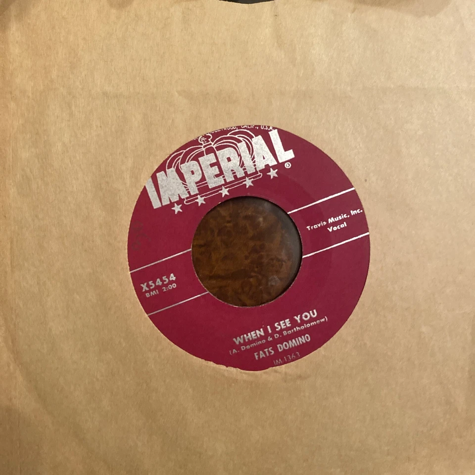 FATS DOMINO -'What Will I Tell My Heart'  Vinyl 7” Single 1957 IMPERIAL X5454 - Image 1 of 2
