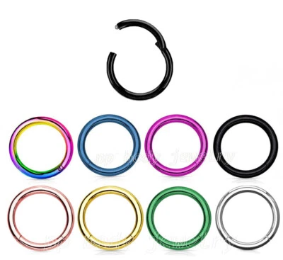 铰接无缝段环 Septum 鼻环 IP 手术钢 20G 1/4- 3/8 — 第 1/2 张图片