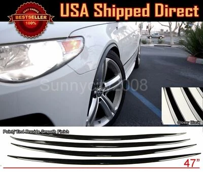 2 Pairs Flexible Slim Fender Flare Lip Extension Black Trim Protector For AUDI - Image 1 of 4