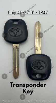2x ¡NUEVO! Llave de encendido original Toyota Transponder G Chip 4d-72 TOY44G Foto 1 de 4