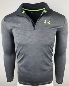 Under Armour Heat Gear Boys Youth XL  Quarter Zip Green Pullover Long Sleeve - Picture 1 of 12