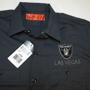NEW NWT DICKIES LAS VEGAS RAIDERS NFL FOOTBALL GARAGE MECHANIC WORK SHIRT Sz L - Picture 1 of 3