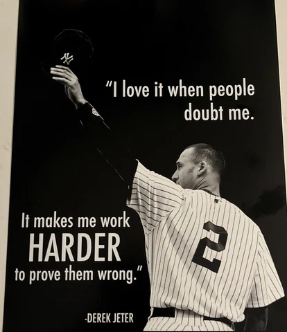 Derek Jeter NY Yankees BASEBALL Sport Poster Print INSPIRATIONAL QUOTE MLB 8x10 Cover