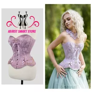 Women Wedding Corset Heavy Duty Steel Boned Satin Overbust USA Luxury Corset Top - Picture 1 of 7