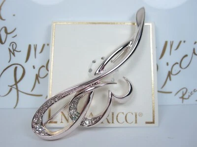Nina Ricci Rhodium Plated Brooch with Swarovski Crystals - 6023 - Image 1 of 2