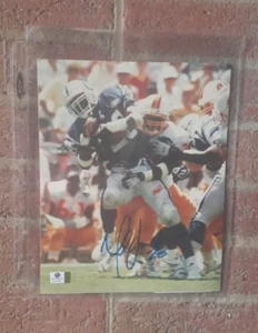 Foto autografiada de Marshall Faulk 8x10 de los Indianapolis Colts Sala de Cortación - Imagen 1 de 2