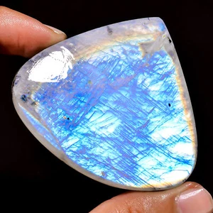 220.05 CT Rainbow Moonstone Heart Cabochon, Moonstone Gemstone 63x56x7 mm TN187 - Picture 1 of 7
