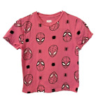 Marvel Spider-Man Pink Black Graphic Short Sleeve Kids T-Shirt Girls Size S 6/7