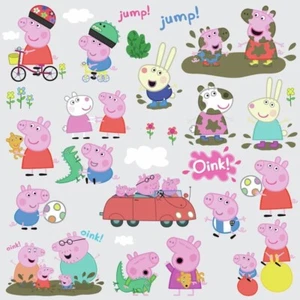 28 New Peppa Pig Peel & Stick Wall Decals George & Family Nursery, Kids Stickers - Picture 1 of 4