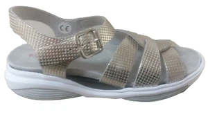 NEW STRETCH WALKER ROCKER SOLE RHODOS MADE BY XSENSIBLE SANDAL GOLD 41 10 - Picture 1 of 2
