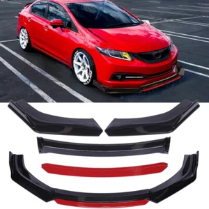 For 2013-2015 9th Honda Civic Sedan SI Carbon Fiber Front Bumper Lip Splitter HG - Picture 1 of 11