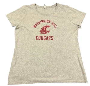 Washington State Cougars Big Logo T Shirt Ladies XL Gray Short Sleeve Tee - Picture 1 of 8