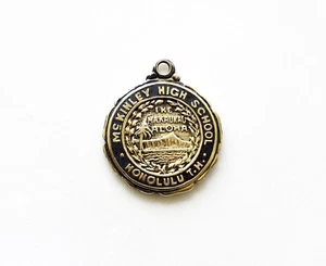 antique/Vintage Dawkins Benny McKINLEY High Honolulu T.H. Charm Pendant 14k - Picture 1 of 2