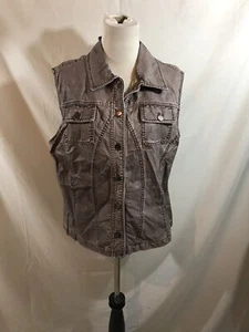Erin London brown/purple button up vest - womens XL - armpit to armpit = 23" - Picture 1 of 5