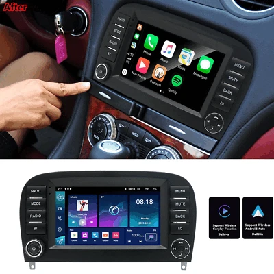 Radio estéreo 7" para Mercedes Benz SL R230 05-12 Carplay Android 4+32G navegación GPS FM Foto 1 de 4