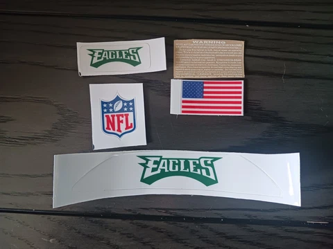 Philadelphia Eagles size VSR4 bumpers Full Size helmet decal set Cover
