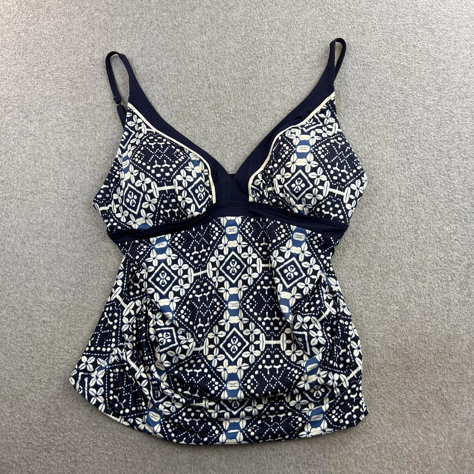 Traje de baño Tommy Bahama Tankini para mujer grande estampado geométrico Top traje de baño Foto 1 de 4