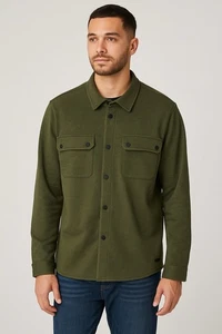 Civil Society XXL Olive Green Utility Shirt Overshirt XXL Snap Front Layering - Picture 1 of 8