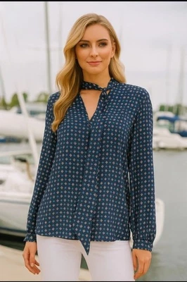 ¡NUEVO! Blusa Top Camisa Max Mara Weekend SEDA ANTHROPOLOGIE MODCLOTH Talla Mediana Foto 1 de 4