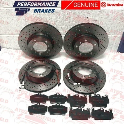 DISCOS DE FRENO DELANTEROS BREMBO TRASERO PARA PORSCHE BOXSTER CAYMAN 2.7 PASTILLAS SENSORES DE CABLE Foto 1 de 3