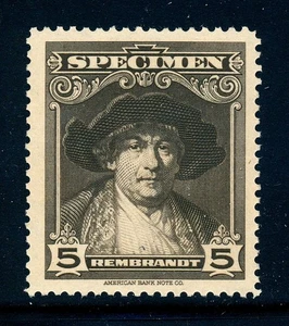 Rembrandt, American Bank Note Co. Specimen stamp, 1930s, MNH VF-XF - Picture 1 of 3
