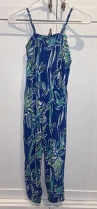 Lilly Pulitzer Girls Korra Jumpsuit in Blue Crush Bamboom, Size small (4-5) READ - Picture 1 of 7
