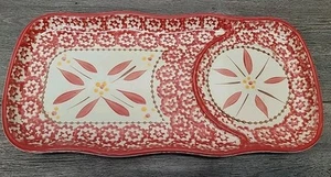 Temptations By Tara Old World Red Soup And Sandwich Platter - Picture 1 of 4