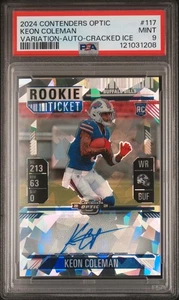 2024 Panini Contenders Optic KEON COLEMAN Variation Auto Cracked Ice #/22 PSA 9 - Picture 1 of 2