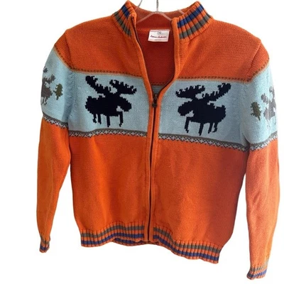Suéter Hanna Andersson Naranja Alce para Niños, Talla 9-10 Foto 1 de 4