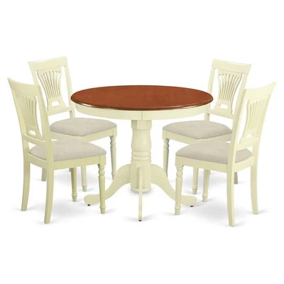 East West Furniture Antique 5-piece Kitchen Table Set with 4 Chairs in Cherry - Image 1 of 4