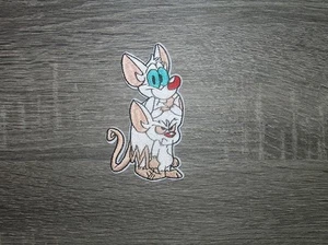 Pinky And The Brain Cartoon Mouse Characters Embroidered Iron On Patch 2.25" x 4 - Picture 1 of 2