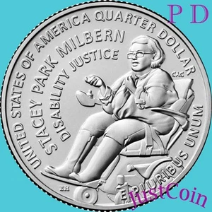 2025 P&D STACEY PARK MILBERN AMERICAN WOMAN TWO UNCIRCULATED QUARTERS PRESALE - Picture 1 of 3