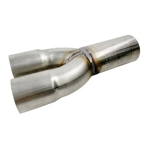 2-1 Stainless Exhaust Merge Collector 1.625" Inlet Slipover ID to 2" Outlet OD - Picture 1 of 16