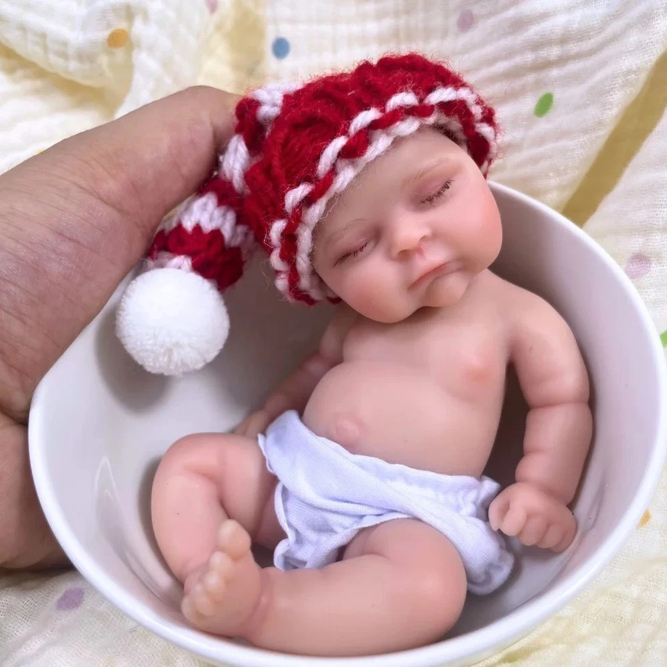 Mini 6 Inch Chubby Peaches Full Silicone Reborn Baby Doll Soft Solid Silicone - Image 1 of 4