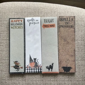 4 Primitives By Kathy Halloween Trick Treat Witch List Notepad Note Magnet - Picture 1 of 7