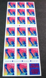 US Briefmarkenheftchen Pane Scott # 3122a Freiheitsstatue 1997 P#V2222 postfrisch H373 - Bild 1 von 1