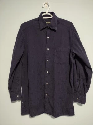 Camisa de botones de manga larga con estampado de paisley morado profundo para hombre Ermenegildo Zegna M Foto 1 de 4