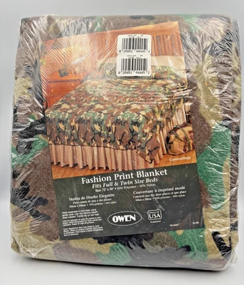 OWEN Fashion Print Camo BLANKET 72X90 FULL/TWIN Polyester AND Nylon - Image 1 of 4